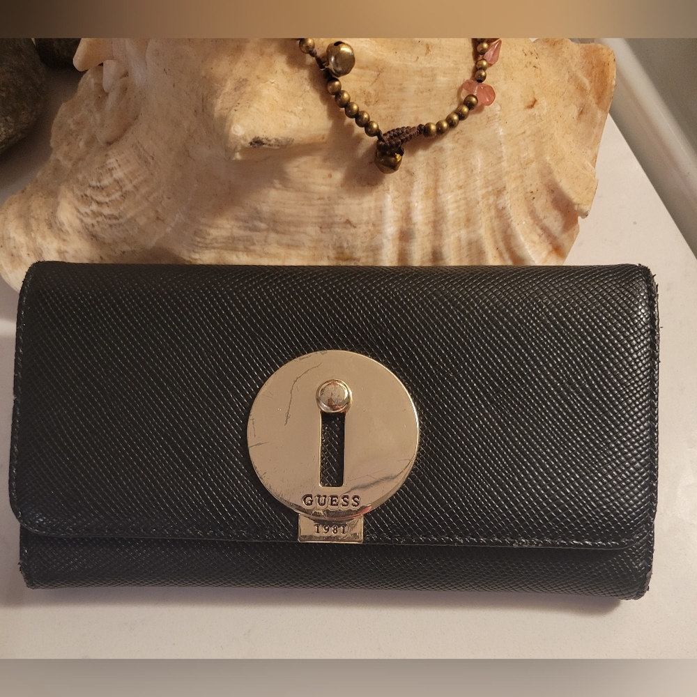 GUESS Black Wallet, Vintage 1981